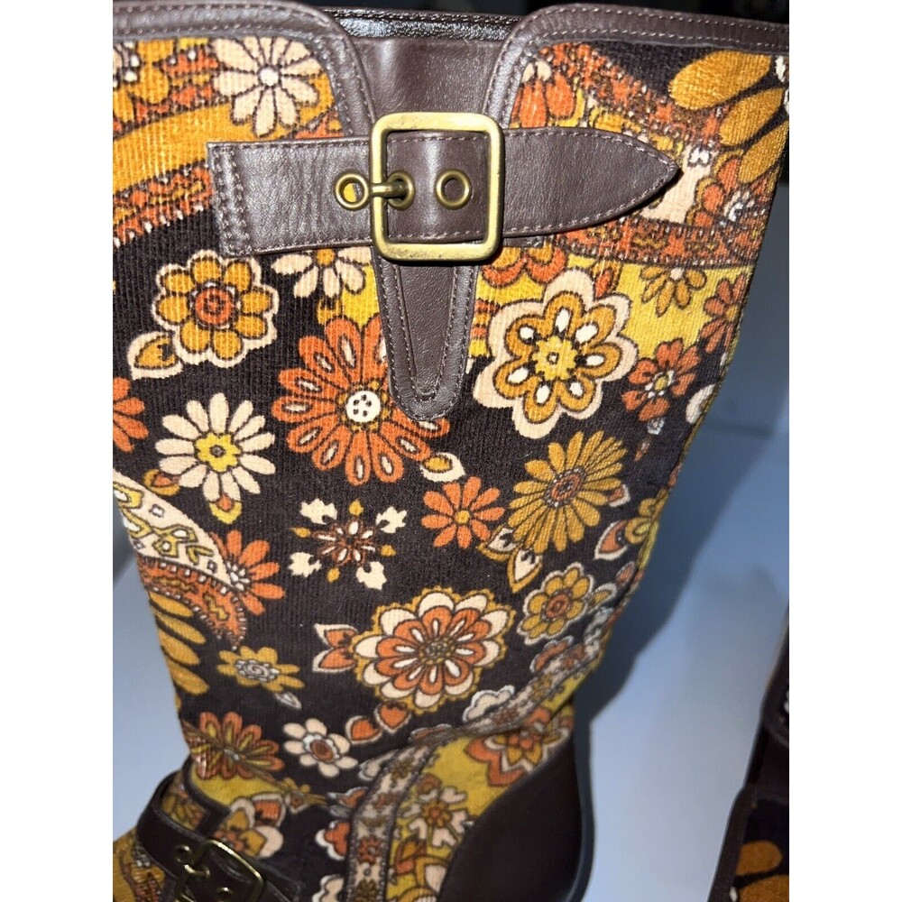 Magnolia Zapateria Boots Womens Sz 6B Corduroy Floral Kitten Heel Vintage New - Picture 8 of 11